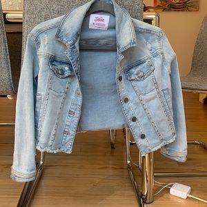 Girls Justice denim jacket with studs size 8